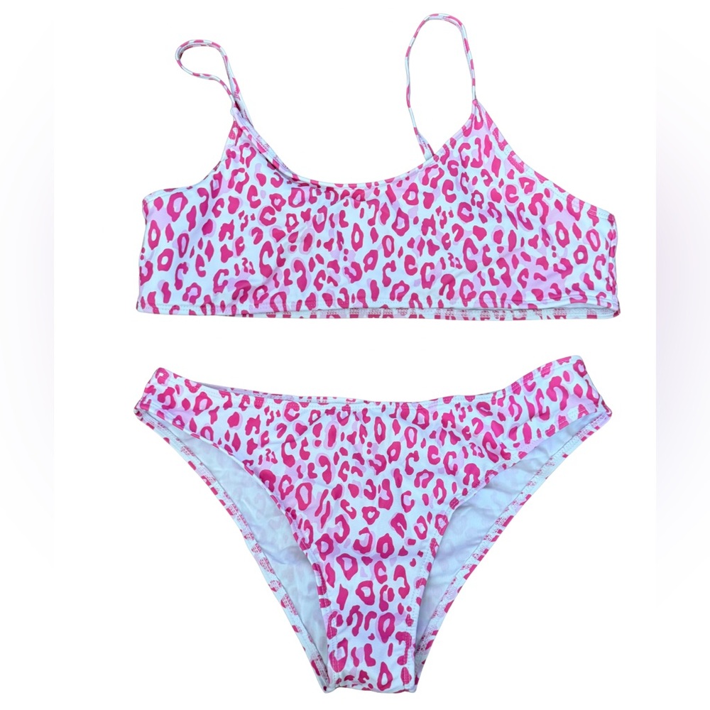 SHEIN Pink Leopard Print Bikini Set